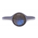 Bague argent rhodié 2,5g - labradorite facetté - T50 à 60