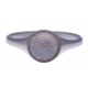 Bague argent rhodié 2,5g -  pierre de lune facetté - T50 à 60