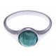 Bague argent rhodié 2,5g -  amazonite facetté - T50 à 60