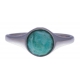 Bague argent rhodié 2,5g -  amazonite facetté - T50 à 60