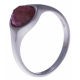 Bague argent rhodié 2,5g -  rhodocrosite facetté - T50 à 60