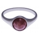 Bague argent rhodié 2,5g -  rhodocrosite facetté - T50 à 60