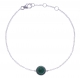 Bracelet argent rhodié 1,5g - malachite facetté - 17+1+1cm