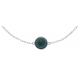 Bracelet argent rhodié 1,5g - malachite facetté - 17+1+1cm