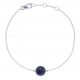 Bracelet argent rhodié 1,5g - lapis lazuli facetté - 17+1+1cm