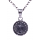 Collier argent rhodié 3g - onyx facetté - 38+5cm