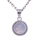 Collier argent rhodié 3g -  pierre de lune facetté - 38+5cm