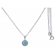 Collier argent rhodié 3g -  amazonite facetté - 38+5cm