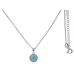 Collier argent rhodié 3g -  amazonite facetté - 38+5cm