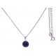 Collier argent rhodié 3g -  lapis lazuli  facetté - 38+5cm