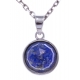 Collier argent rhodié 3g -  lapis lazuli  facetté - 38+5cm