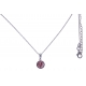 Collier argent rhodié 3g -  rhodocrosite facetté - 38+5cm