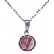 Collier argent rhodié 3g -  rhodocrosite facetté - 38+5cm