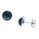 Boucles d'oreille argent rhodié 1,8g - malachite facetté