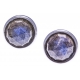 Boucles d'oreille argent rhodié 1,8g - labradorite facetté