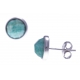 Boucles d'oreille argent rhodié 1,8g -  amazonite facetté