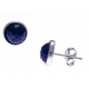 Boucles d'oreille argent rhodié 1,8g -  lapis lazuli  facetté