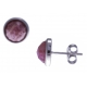 Boucles d'oreille argent rhodié 1,8g -  lapis rhodocrosite facetté