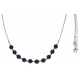 Collier argent rhodié 7,6g - 10 billes de 6mm en onyx - 40+7cm