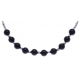 Collier argent rhodié 7,6g - 10 billes de 6mm en onyx - 40+7cm