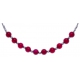 Collier argent rhodié 7,6g - 10 billes de 6mm en agate fushia - 40+7cm