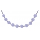 Collier argent rhodié 7,6g - 10 billes de 6mm en calcedoine - 40+7cm
