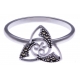 Bague argent rhodié 1,8g - triskel - marcassites - T50 à 60
