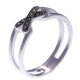 Bague argent rhodié 2,5g - croix - marcassites - T50 à 60