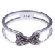 Bague argent rhodié 2,5g - croix - marcassites - T50 à 60