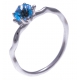 Bague argent rhodié et  topaz bleu clair