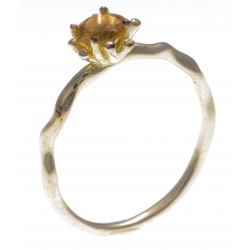 Bague argent doré 1,3g - citrine - T50 à 60