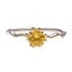 Bague argent doré 1,3g - citrine - T50 à 60