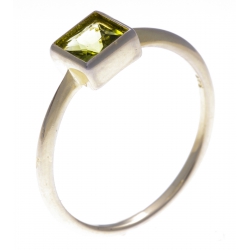 Bague argent doré 1,8g - péridot - T50 à 60