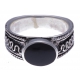 Bague argent 6,5g - finition vieillie - onyx - T50 à 60