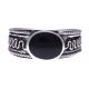 Bague argent 6,5g - finition vieillie - onyx - T50 à 60