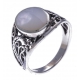 Bague argent 3,9g - nacre blanche - T50 à 60