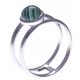 Bague argent rhodié 2,7g - malachite - T50 à 60