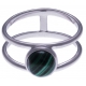 Bague argent rhodié 2,7g - malachite - T50 à 60