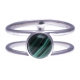 Bague argent rhodié 2,7g - malachite - T50 à 60