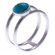 Bague argent rhodié 2,7g - malachite - T50 à 60