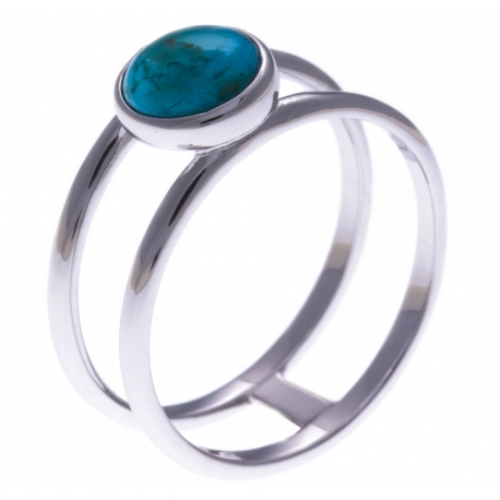 Bague argent rhodié 2,7g - malachite - T50 à 60