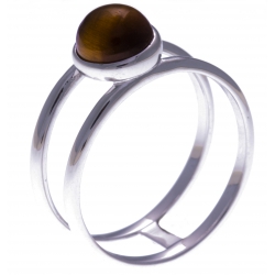 Bague argent rhodié et pierres naturelles