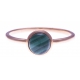 Bague argent rosé 1,8g - malachite - T50 à 60