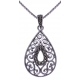 Collier argent rhodié 5,7g - marcassites - 40+5cm