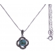 Collier argent rhodié 5,3g - turquoise - marcassites - 40+5cm