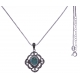 Collier argent rhodié 7,2g - turquoise - marcassites - 45+5cm