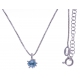 Collier argent rhodié 3,2g - bleu topaze - 40+5cm