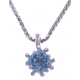 Collier argent rhodié 3,2g - bleu topaze - 40+5cm