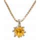 Collier argent doré 3g - citrine - 45+5cm