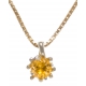 Collier argent doré 3g - citrine - 45+5cm